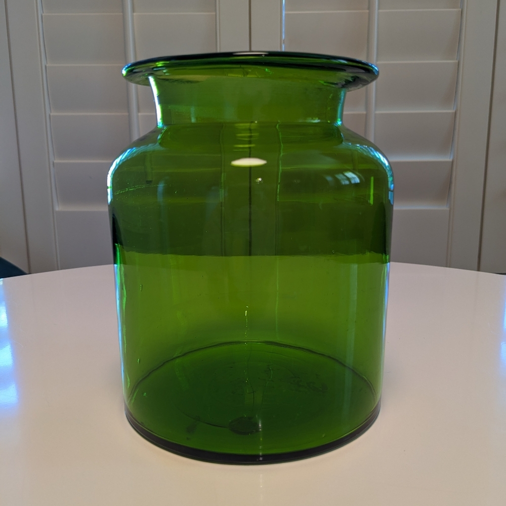Vintage Takahashi Green Glass Canister / Apothecary Jar *No Lid*